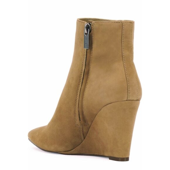 Vince Camuto Womens Tan Suede Teeray Side Zip Up Wedge Bootie Sz 9 New - Picture 2 of 10